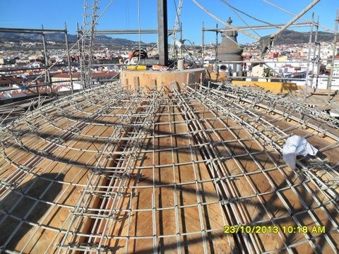GFRP rebars for renewal of roof – domes of Cathedral in Tenerife
